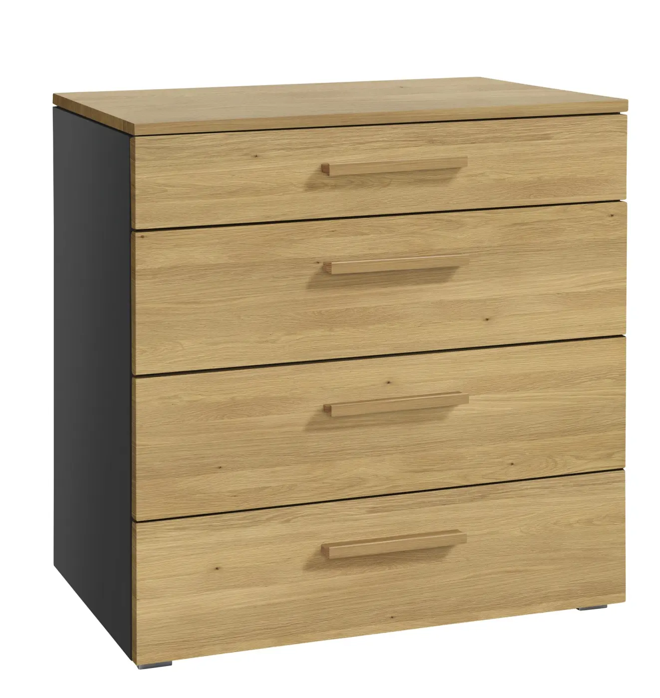 Hasena Kommode ATRINE - 90 cm -  Anthracit / Eiche bright, geölt