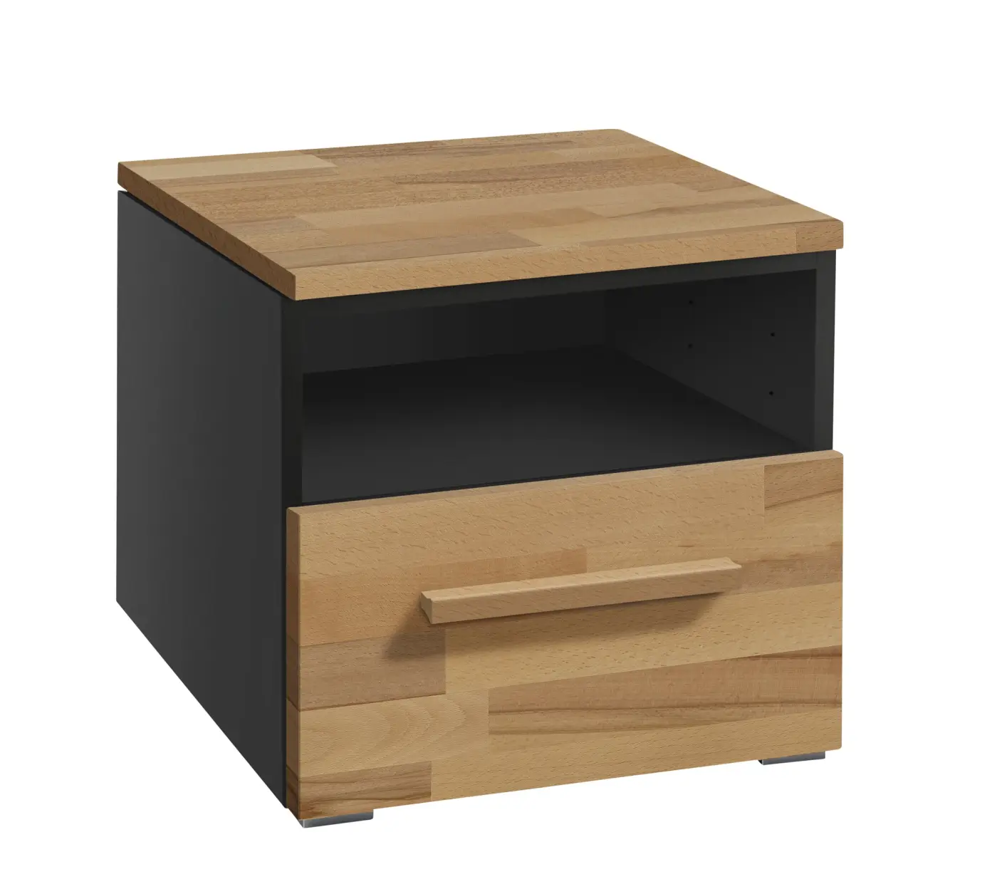 Hasena Nachttisch ONIA - 45 cm -  Anthracit / Kernbuche natur, geölt