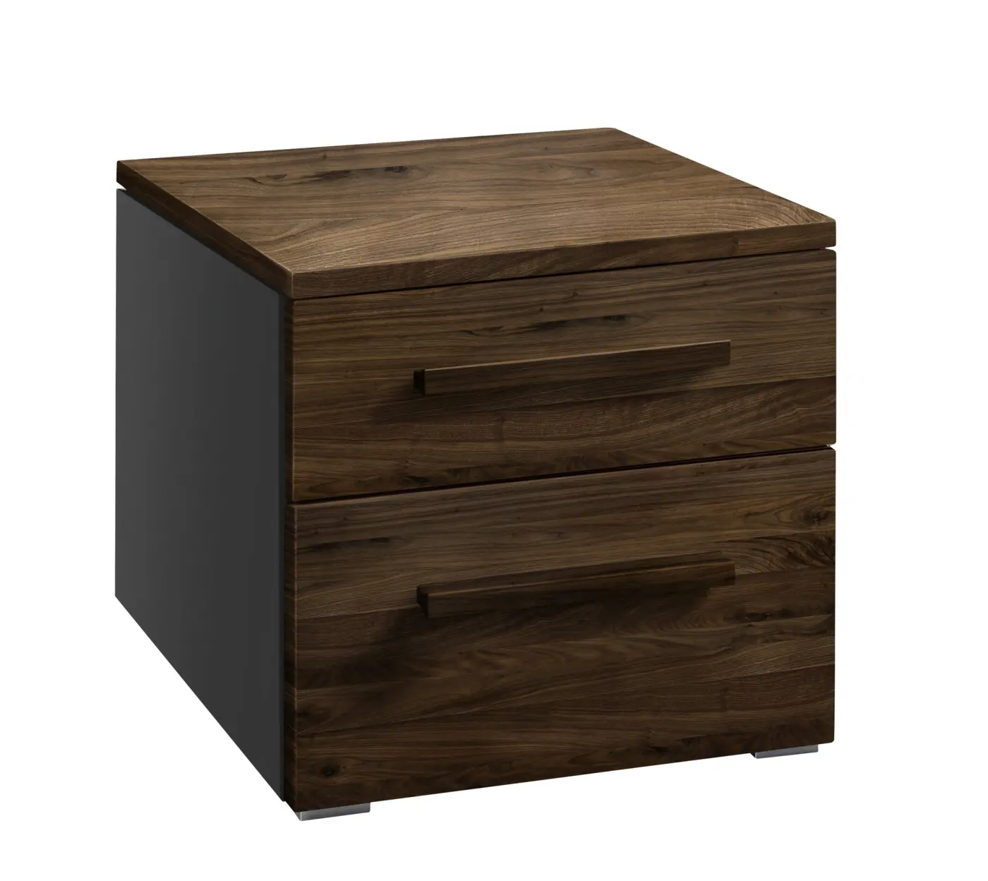 Hasena Nachttisch TWIA - 45 cm -  Anthracit / Nussbaum, geölt