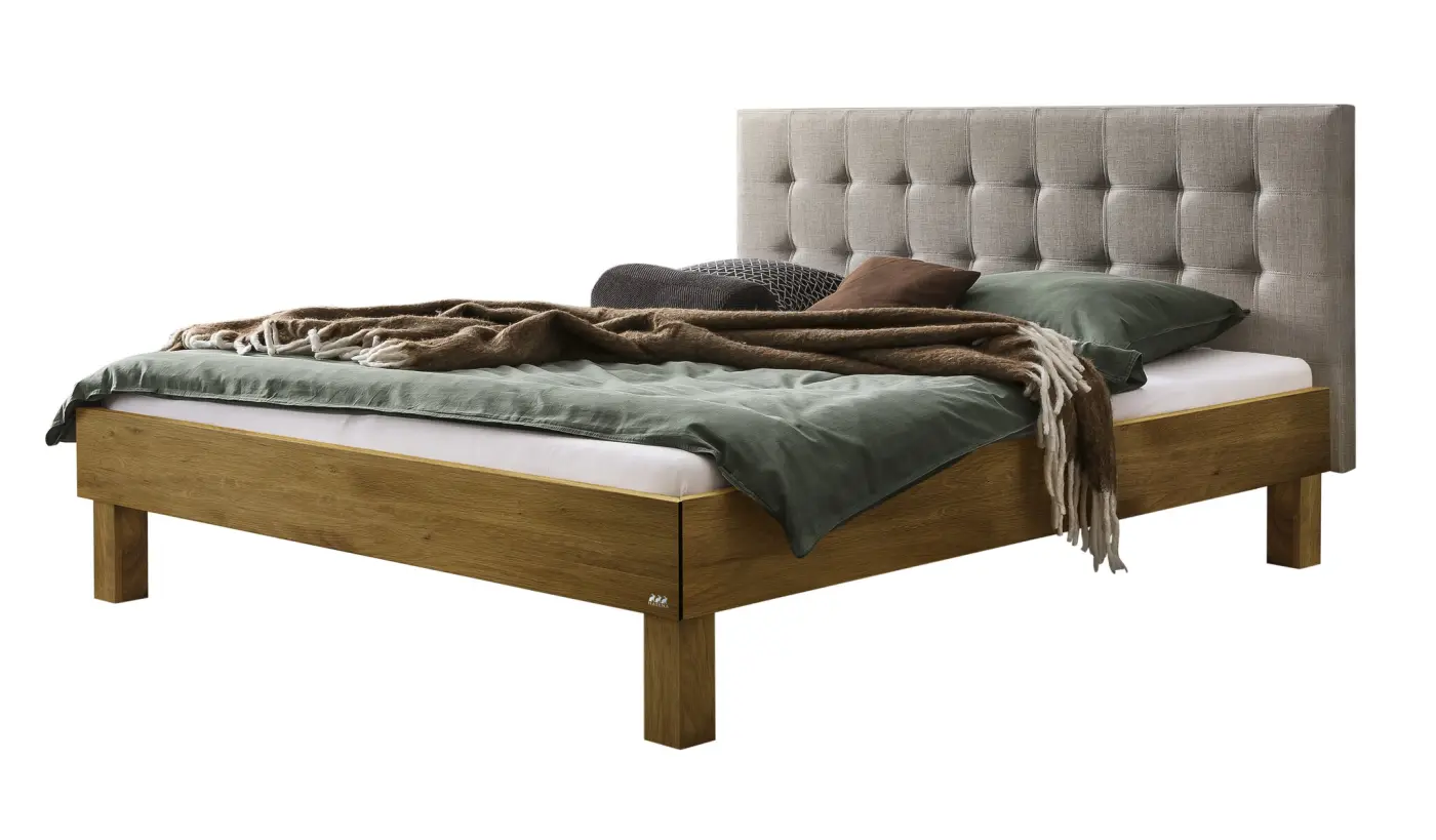 Hasena Massivholzbett RICARDO - 180x200 cm Fuss: 25 - Wildeiche natur, geölt