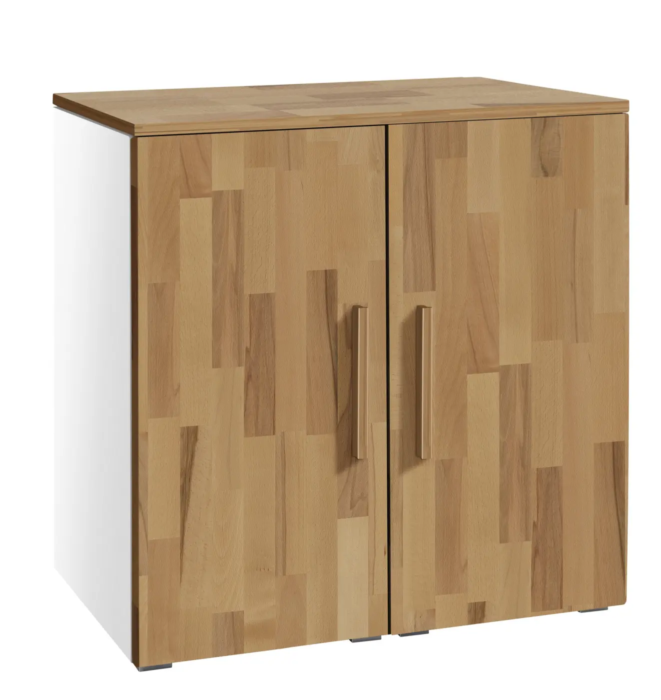 Hasena Kommode PORTINA - 90 cm -  Weiss / Kernbuche natur, geölt