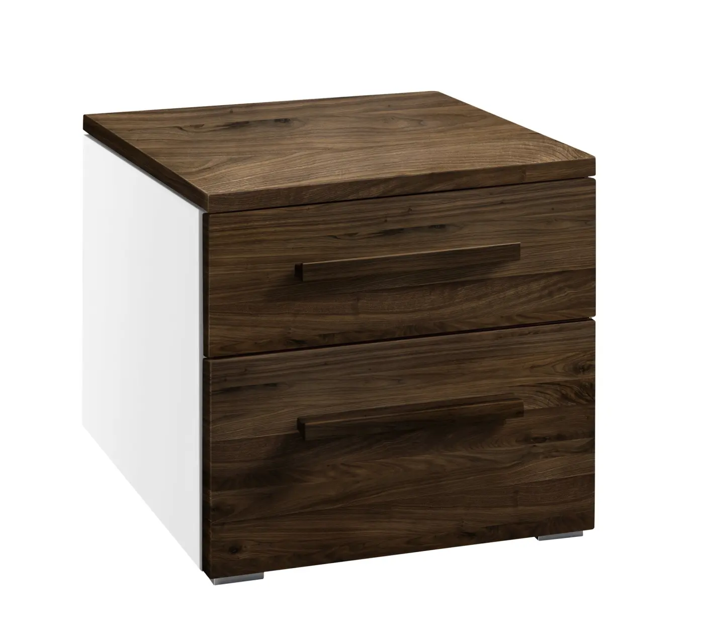 Hasena Nachttisch TWIA - 45 cm -  Weiss / Nussbaum, geölt