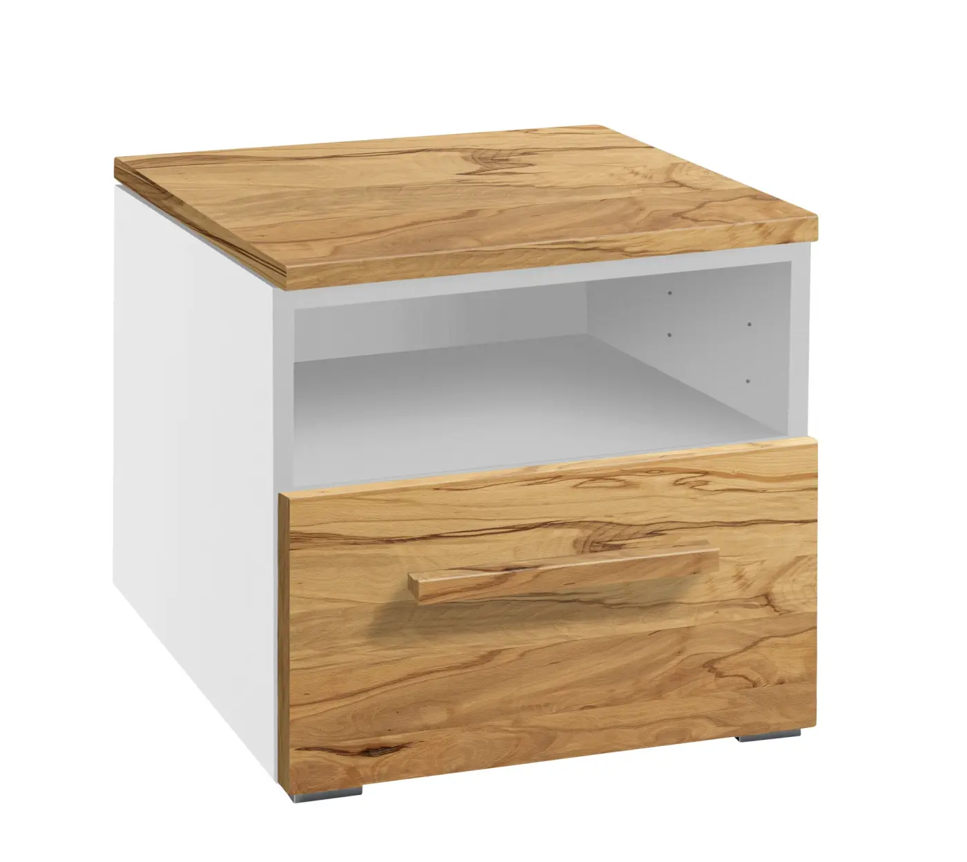 Hasena Nachttisch ONIA - 45 cm -  Weiss / Wildbuche natur, geölt