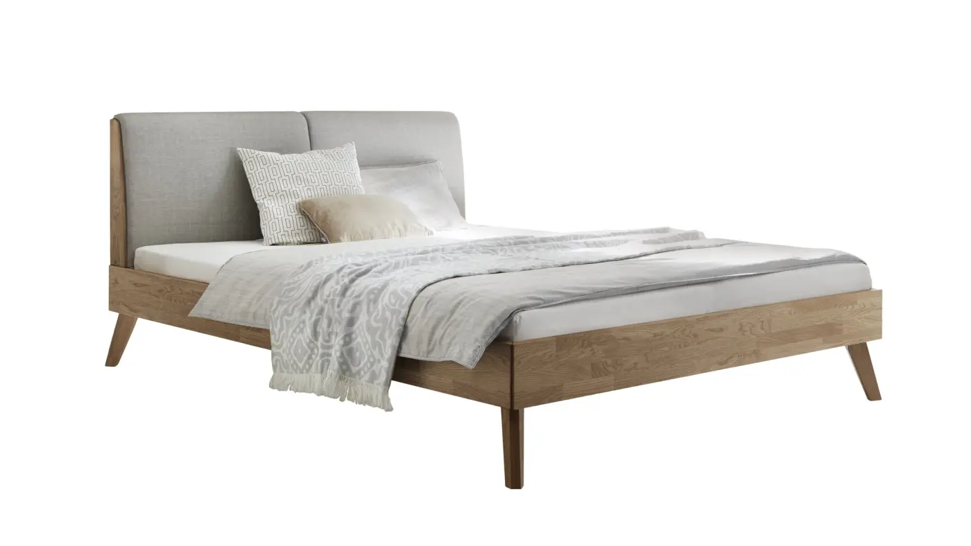 Hasena Massivholzbett SIMONE - 180x200 cm Fuss: 20 - Eiche bianco, geölt