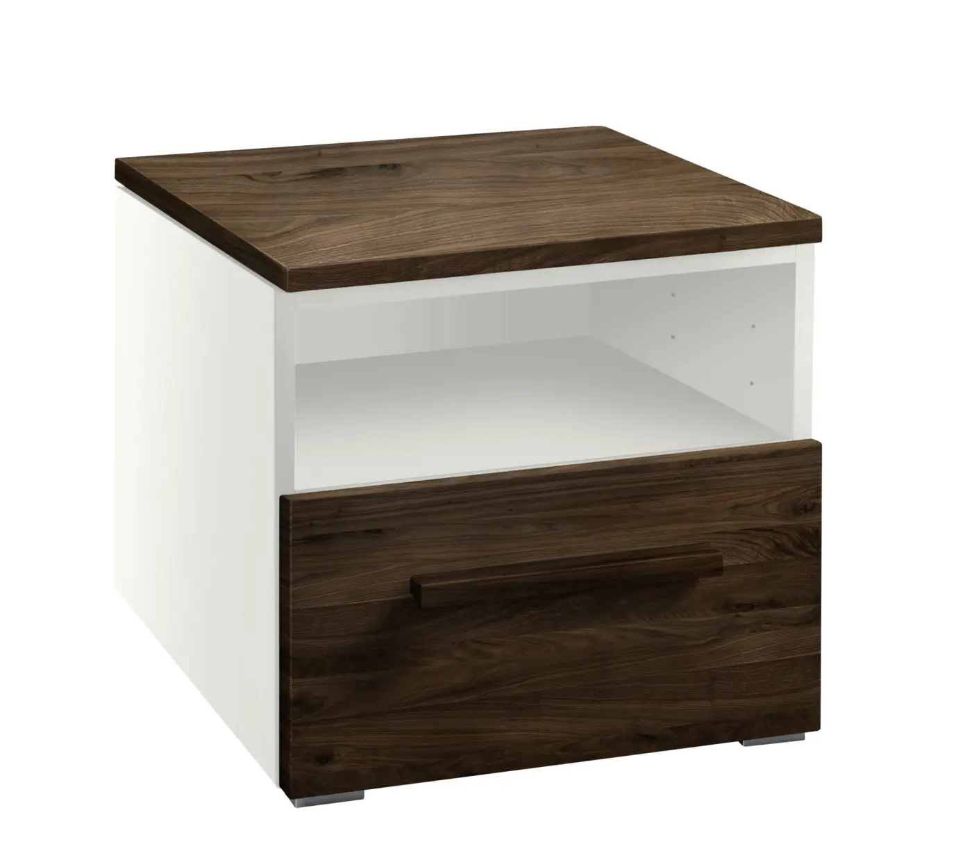 Hasena Nachttisch ONIA - 45 cm -  Weiss / Nussbaum, geölt