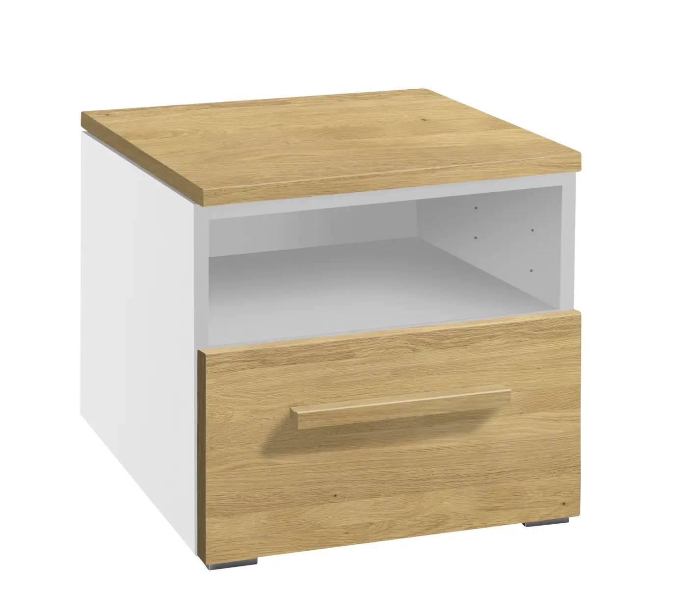 Hasena Nachttisch ONIA - 45 cm -  Weiss / Eiche bright, geölt