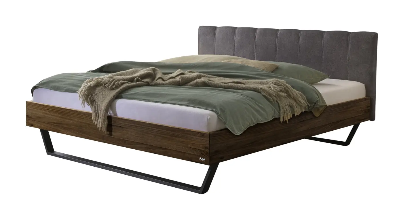 Hasena Massivholzbett ENRICO - 140x200 cm Fuss: 20 - Nussbaum, geölt