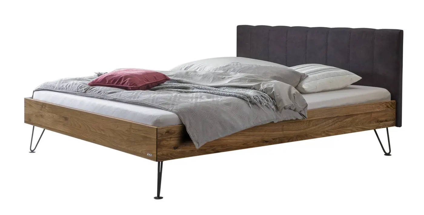 Hasena Massivholzbett ROBERTO - 180x200 cm Fuss: 20 - Nussbaum, geölt