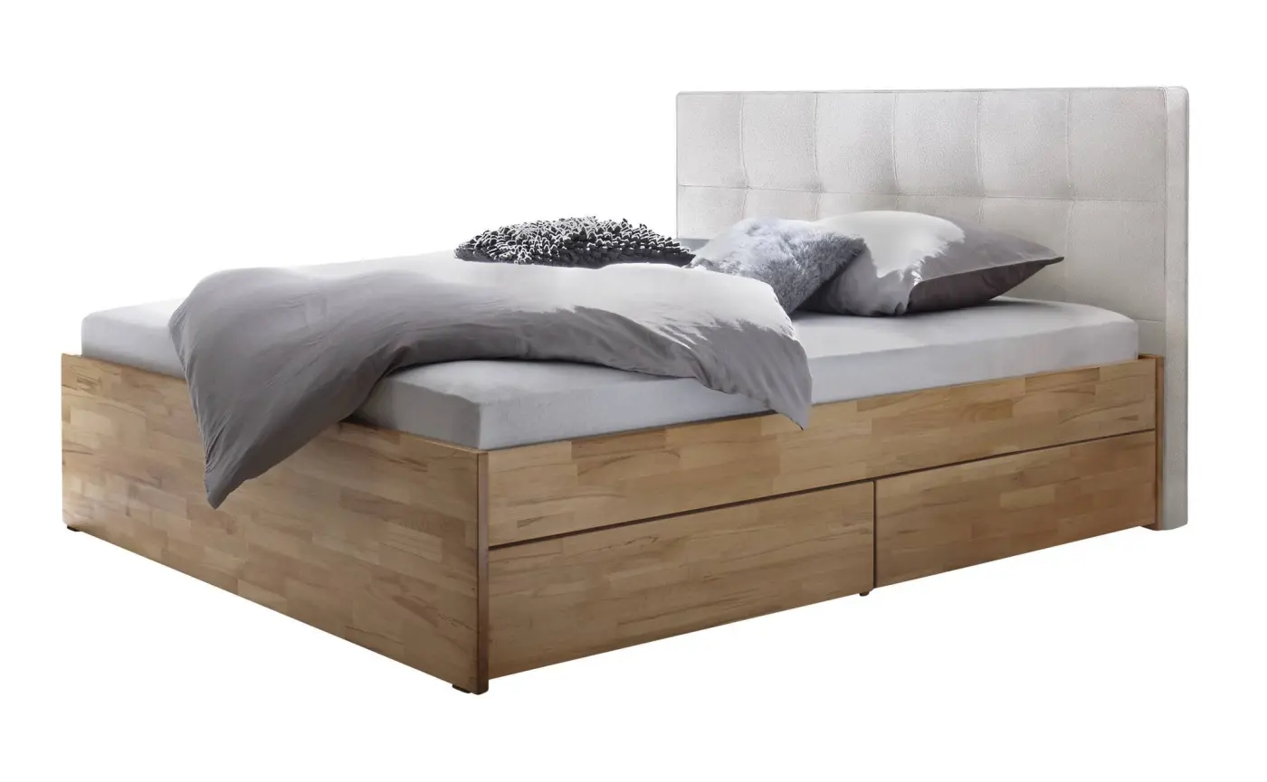 Hasena Tip-On Massivholzbett OTELLO - 180 x 200 cm - Kernbuche natur, geölt