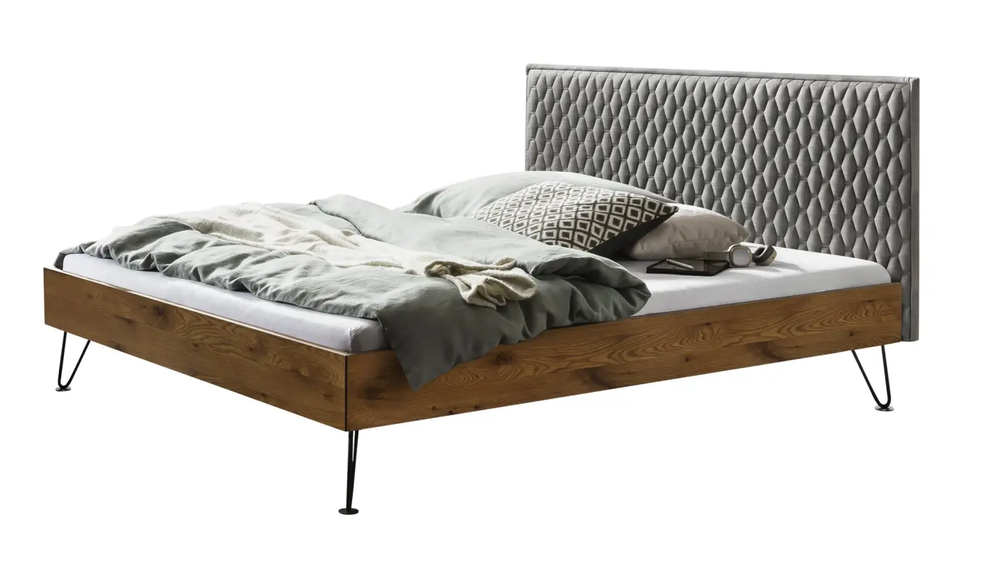 Hasena Massivholzbett SARA - 140x200 cm Fuss: 20 - Wildeiche natur, geölt