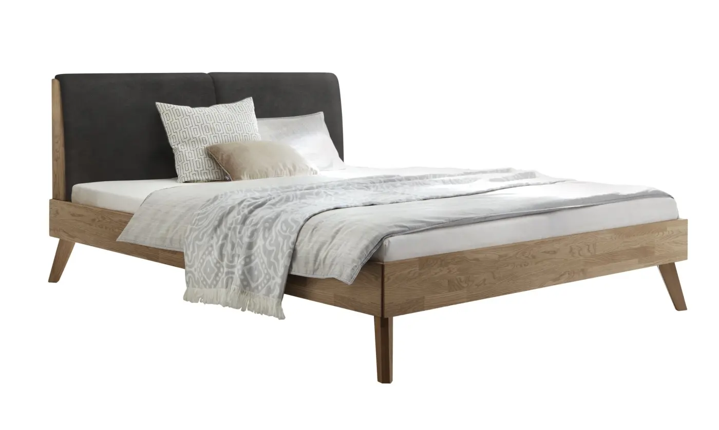 Hasena Massivholzbett SIMONE - 140x200 cm Fuss: 25 - Eiche bianco, geölt