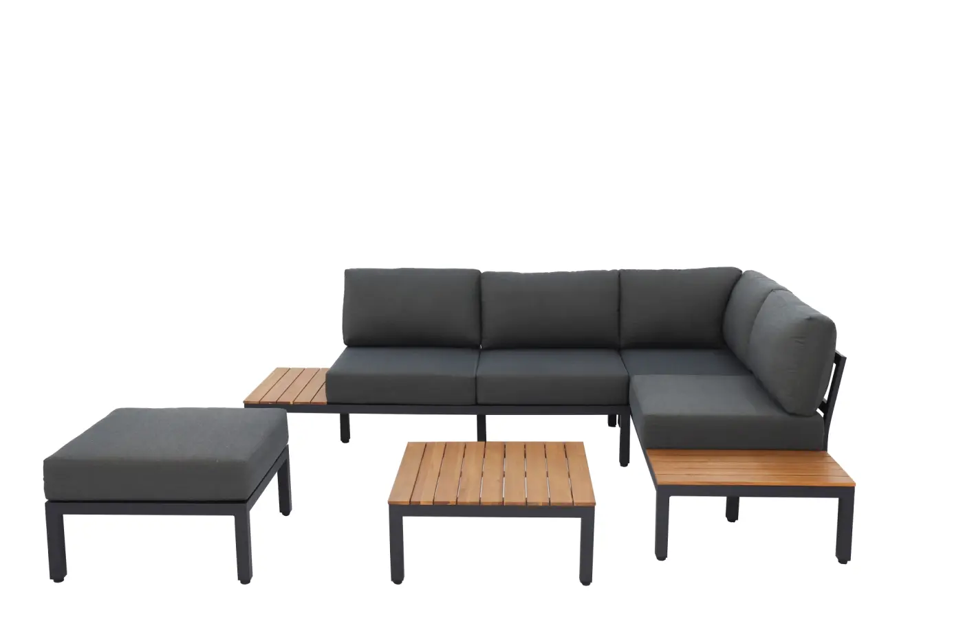 Gartenlounge Mendrisio, Alugestell schwarz pulverbeschich...
