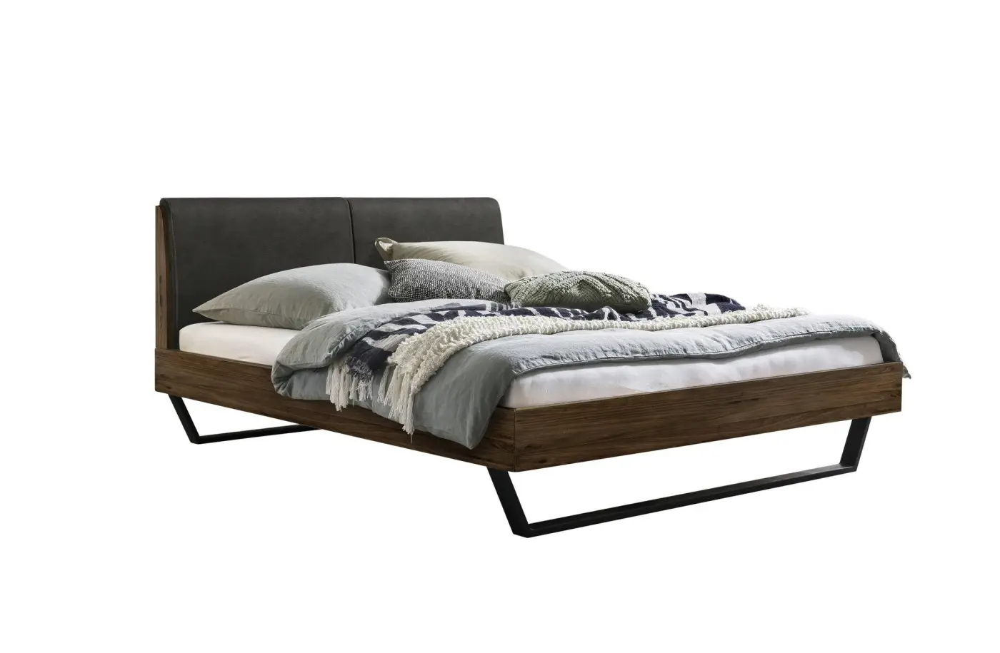 Hasena Massivholzbett PIETRO - 180x200 cm Fuss: 20 - Nussbaum, geölt