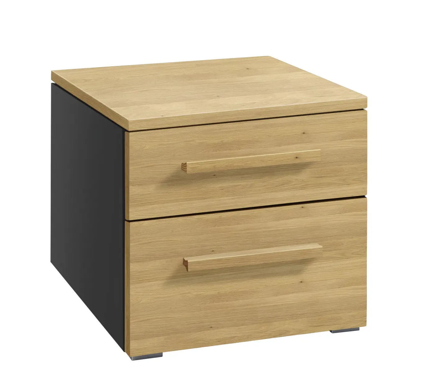 Hasena Nachttisch TWIA - 45 cm -  Anthracit / Eiche bright, geölt