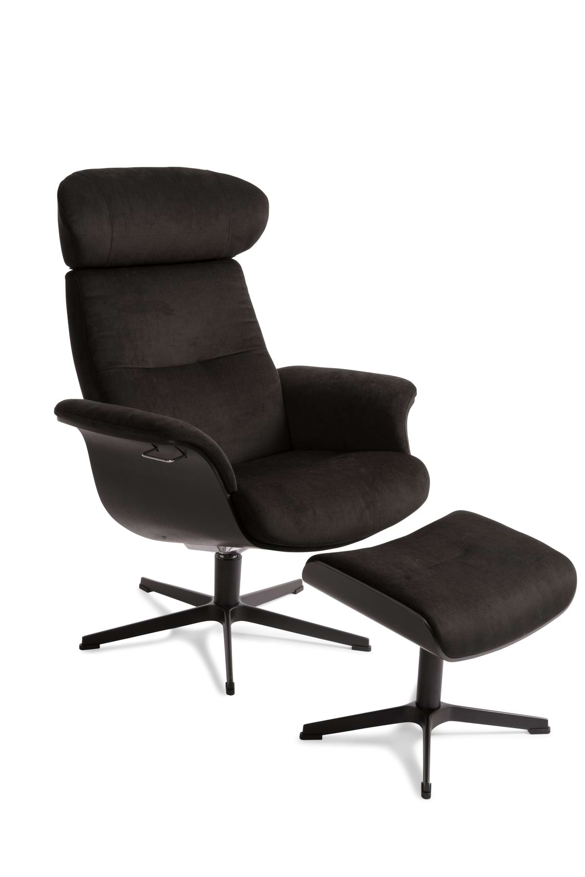 TimeOut Sessel und Hocker Stoff schwarz Schale Eiche schwarz
