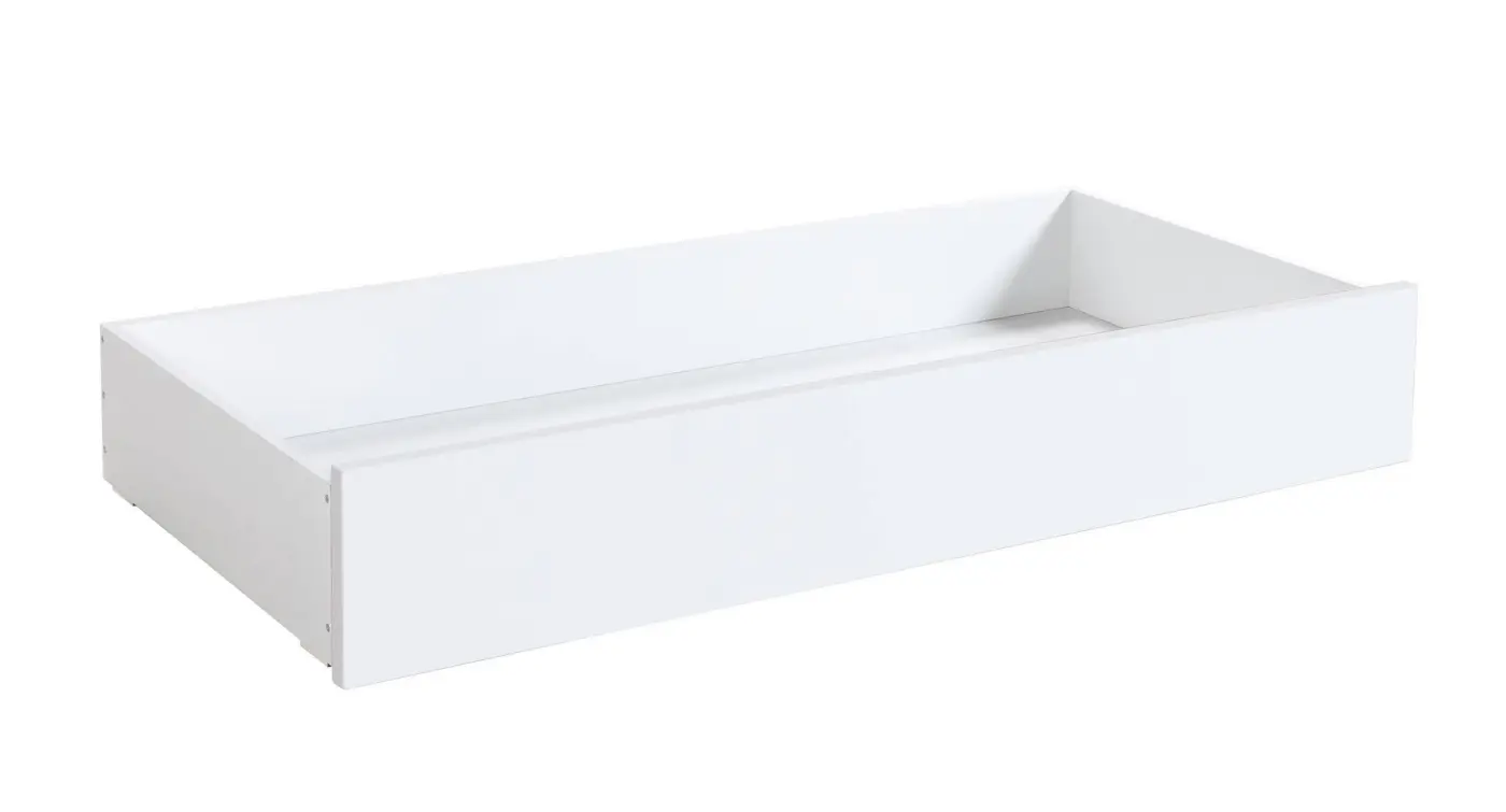 Hasena Bettschublade/Bettkasten rollbar ROLL-BOX - 137 cm Fuss: 25 - Schublade: Weiss / Front: Buche weiss deckend, lackiert