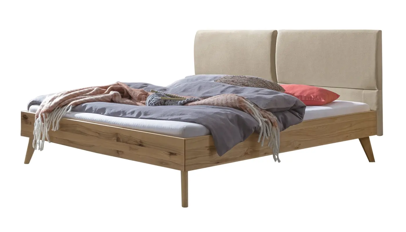 Hasena Massivholzbett MATTEO - 180x200 cm Fuss: 25 - Wildbuche natur, geölt