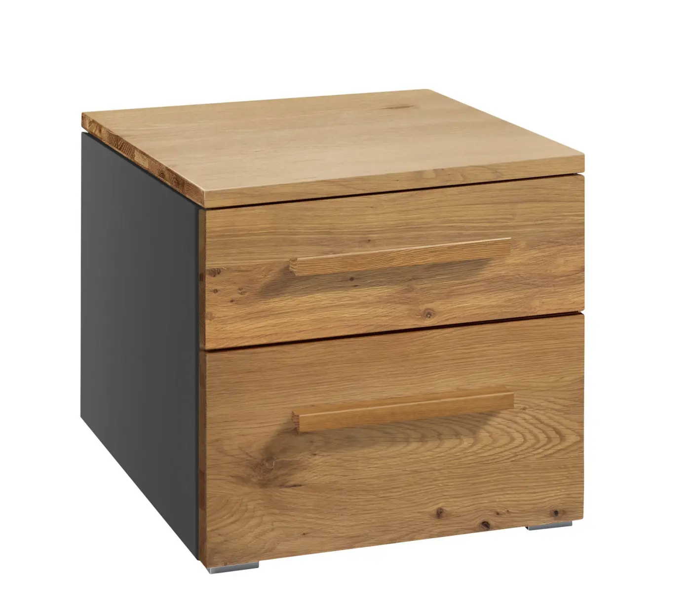 Hasena Nachttisch TWIA - 45 cm -  Anthracit / Wildeiche natur, geölt