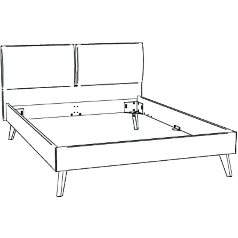 Hasena Massivholzbett MATTEO - 140x200 cm Fuss: 25 - Wildbuche natur, geölt