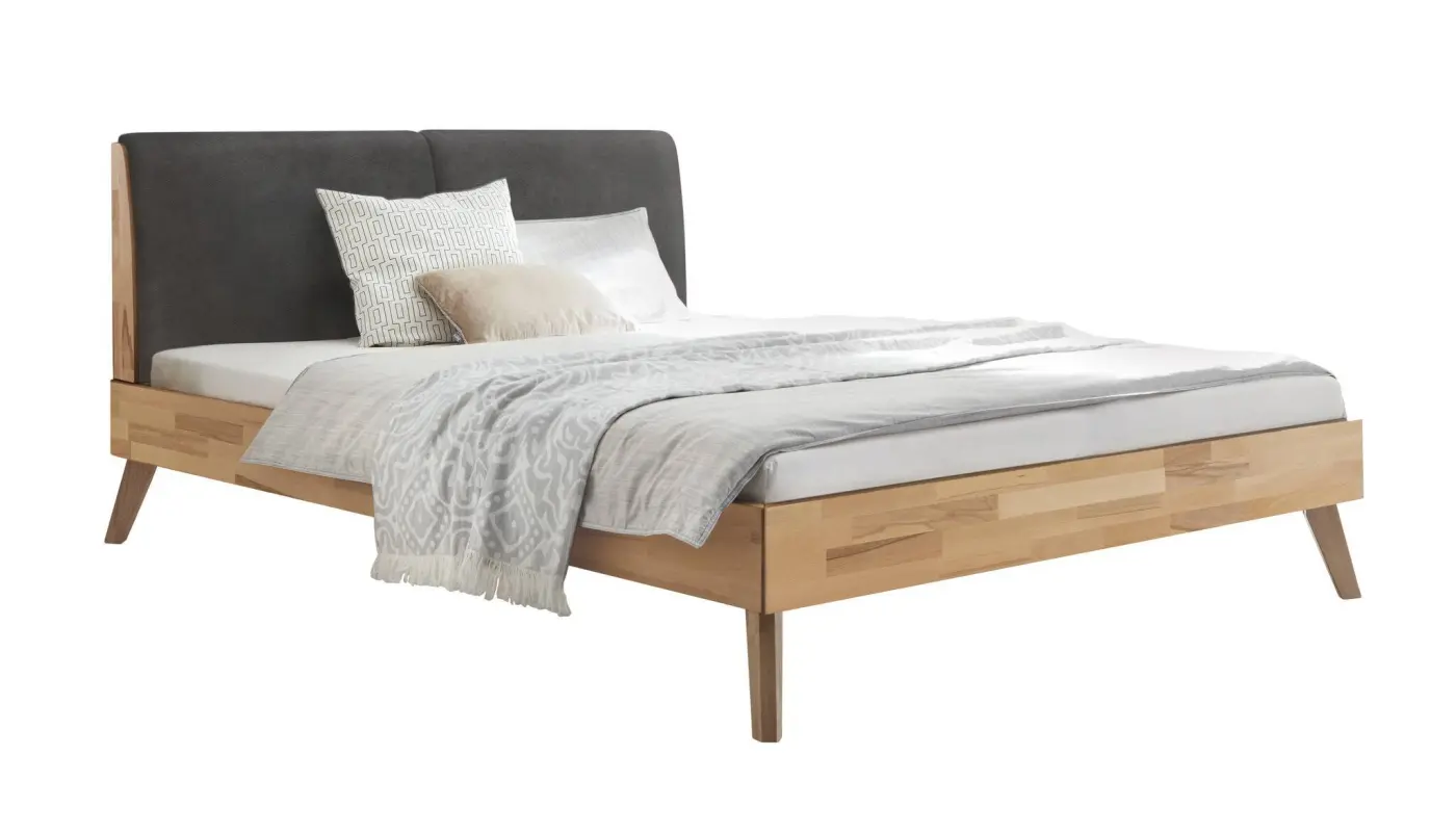 Hasena Massivholzbett SIMONE - 160x200 cm Fuss: 20 - Kernbuche natur, geölt