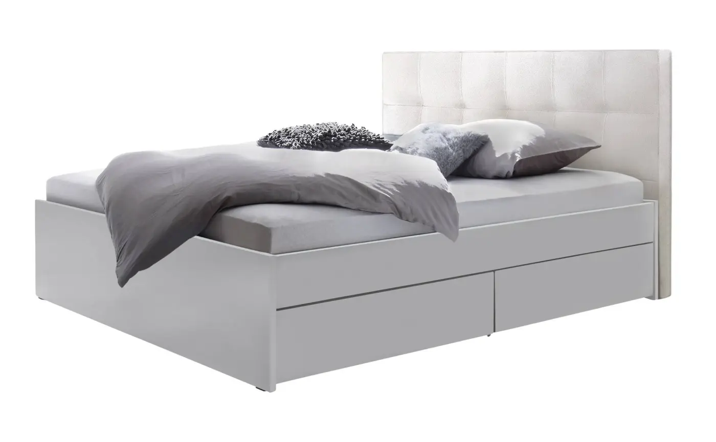 Hasena Tip-On Massivholzbett OTELLO - 180 x 200 cm - Buche weiss deckend, lackiert