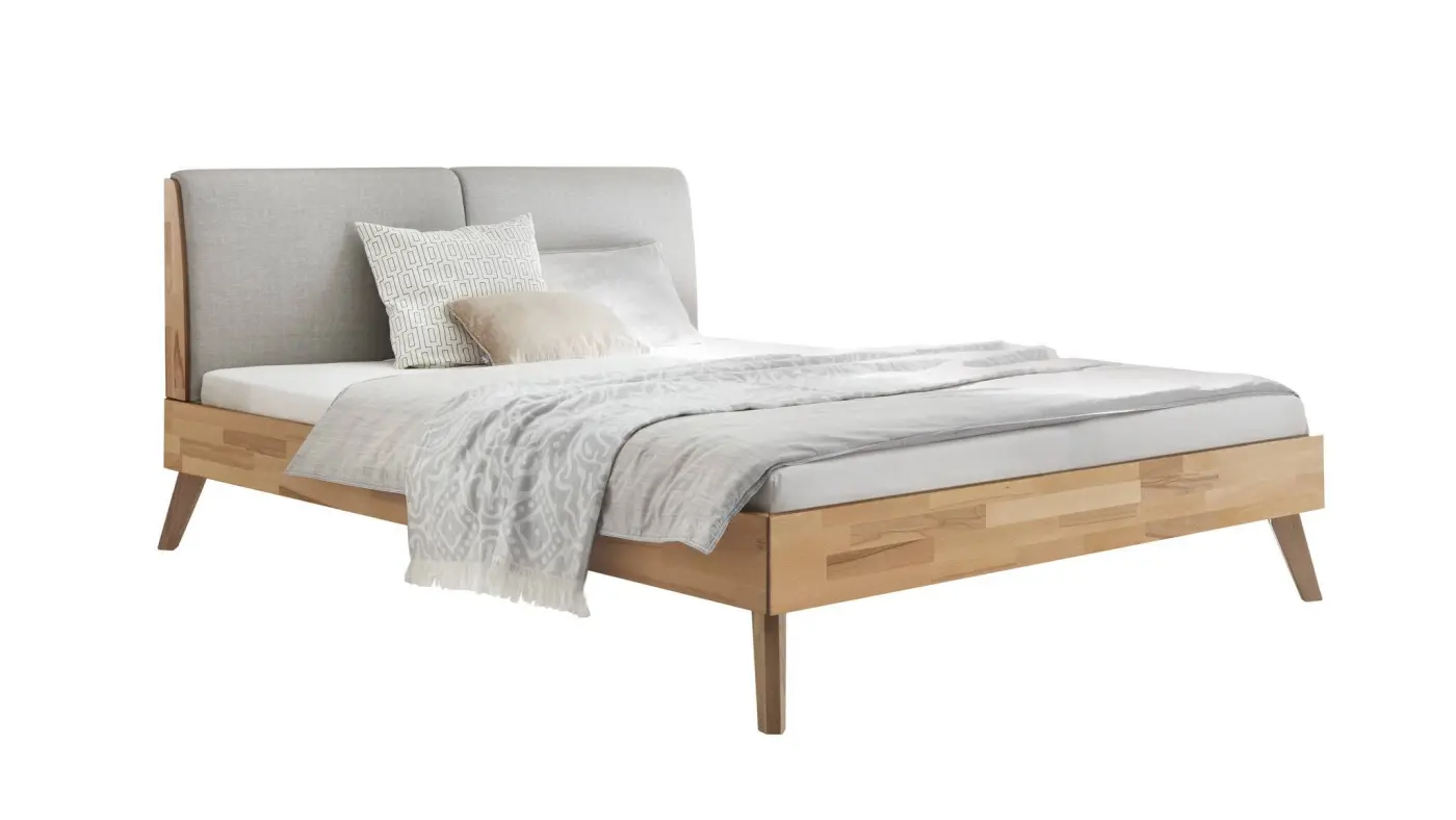 Hasena Massivholzbett SIMONE - 140x200 cm Fuss: 20 - Kernbuche natur, geölt