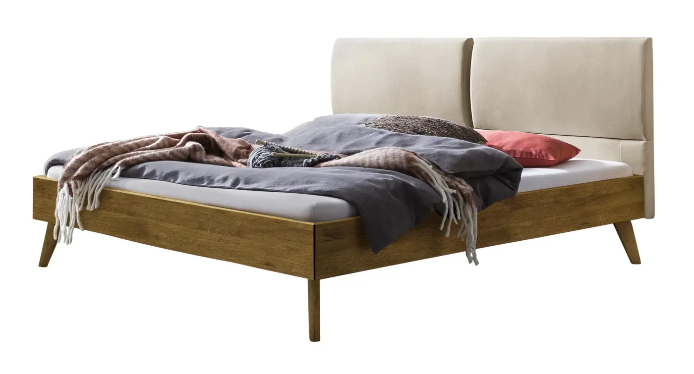 Hasena Massivholzbett MATTEO - 160x200 cm Fuss: 20 - Wildeiche natur, geölt