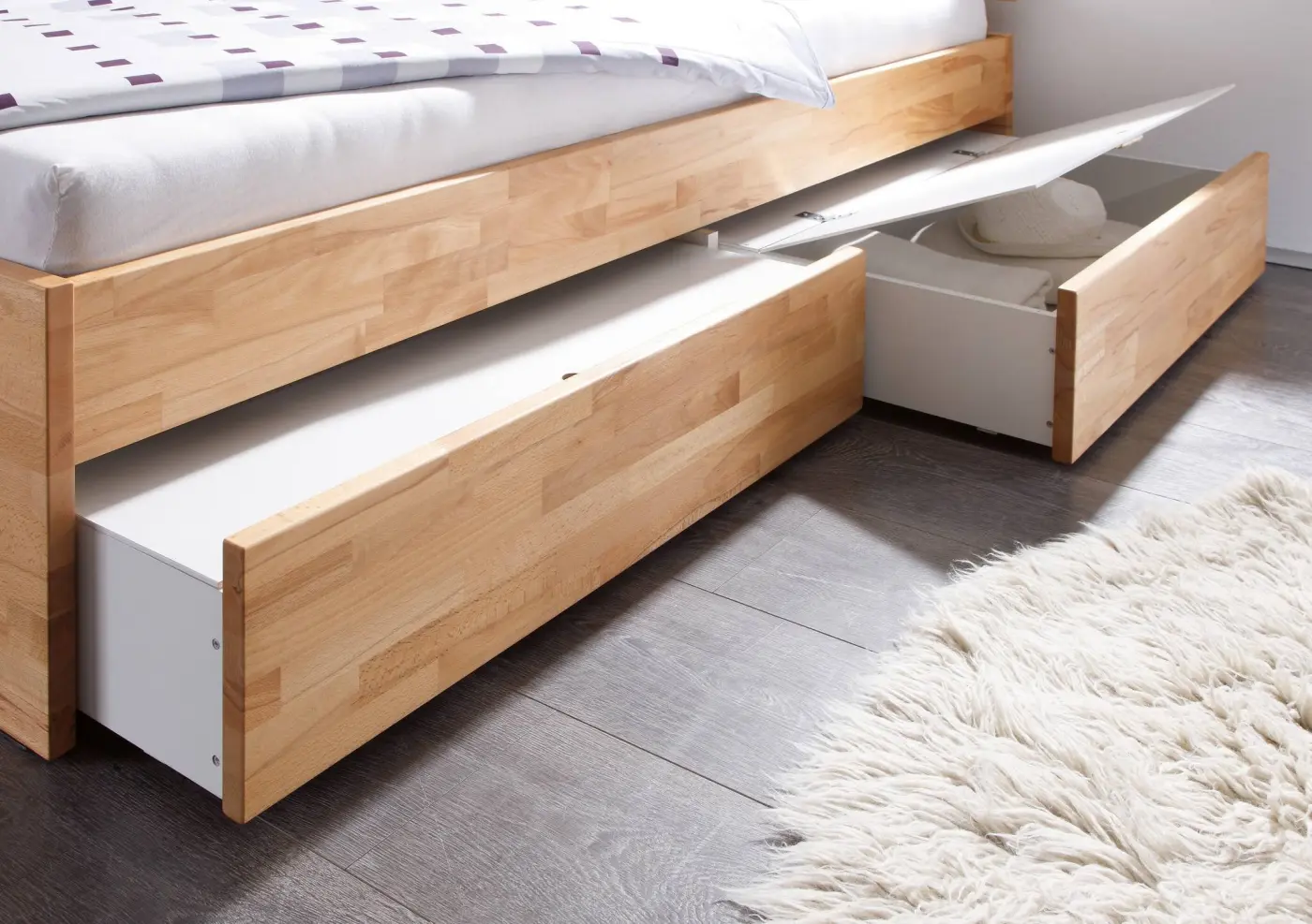 Hasena Deckel Bettschublade/Bettkasten IPA - 98 cm - Weiss