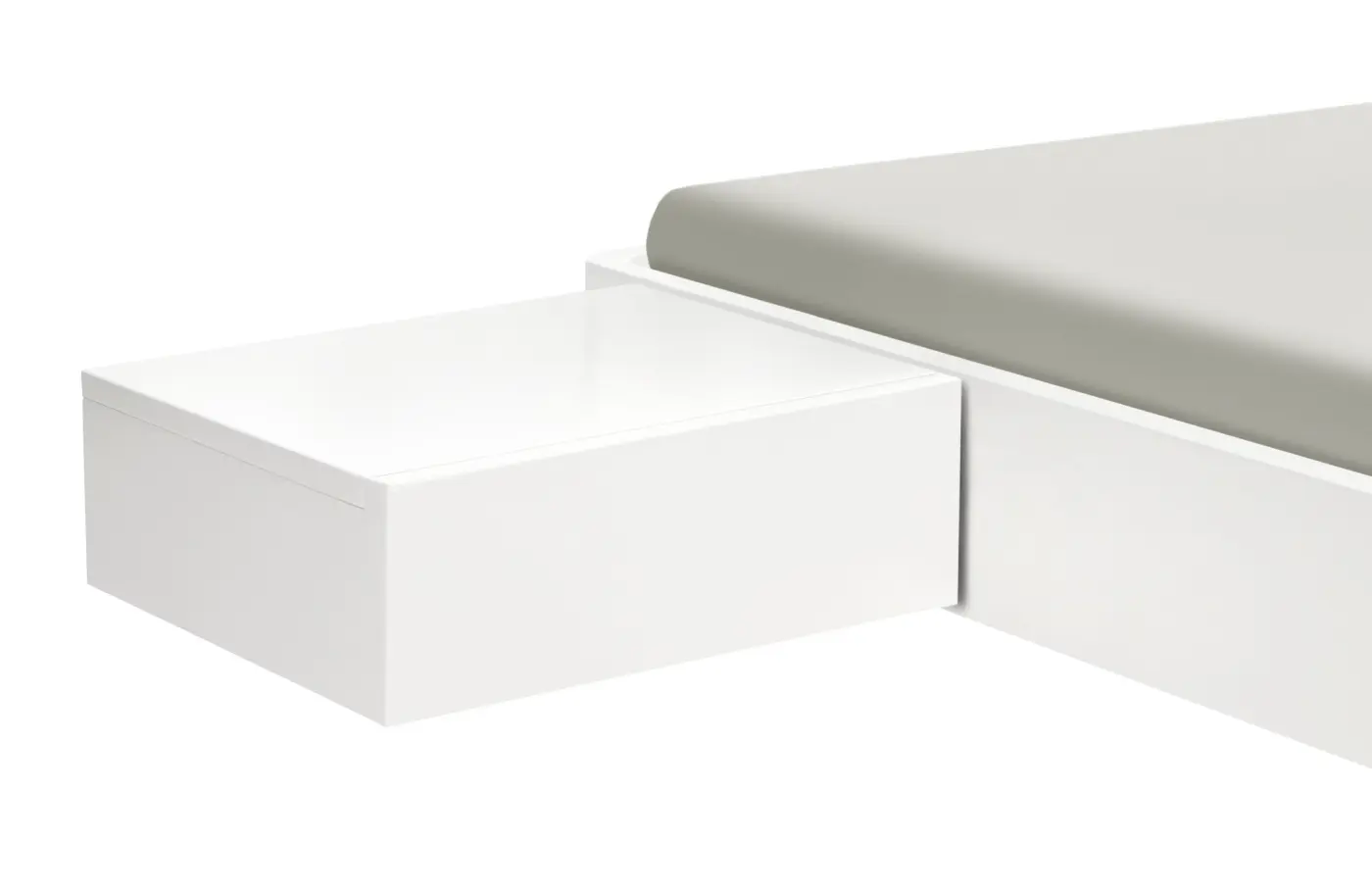 Hasena Nachttisch CAJA - 48 cm - Buche weiss deckend, lackiert