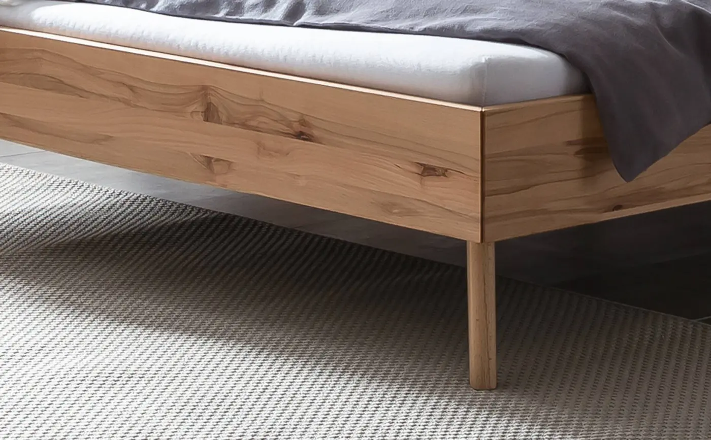 Hasena Massivholzbett MATTEO - 140x200 cm Fuss: 25 - Wildbuche natur, geölt