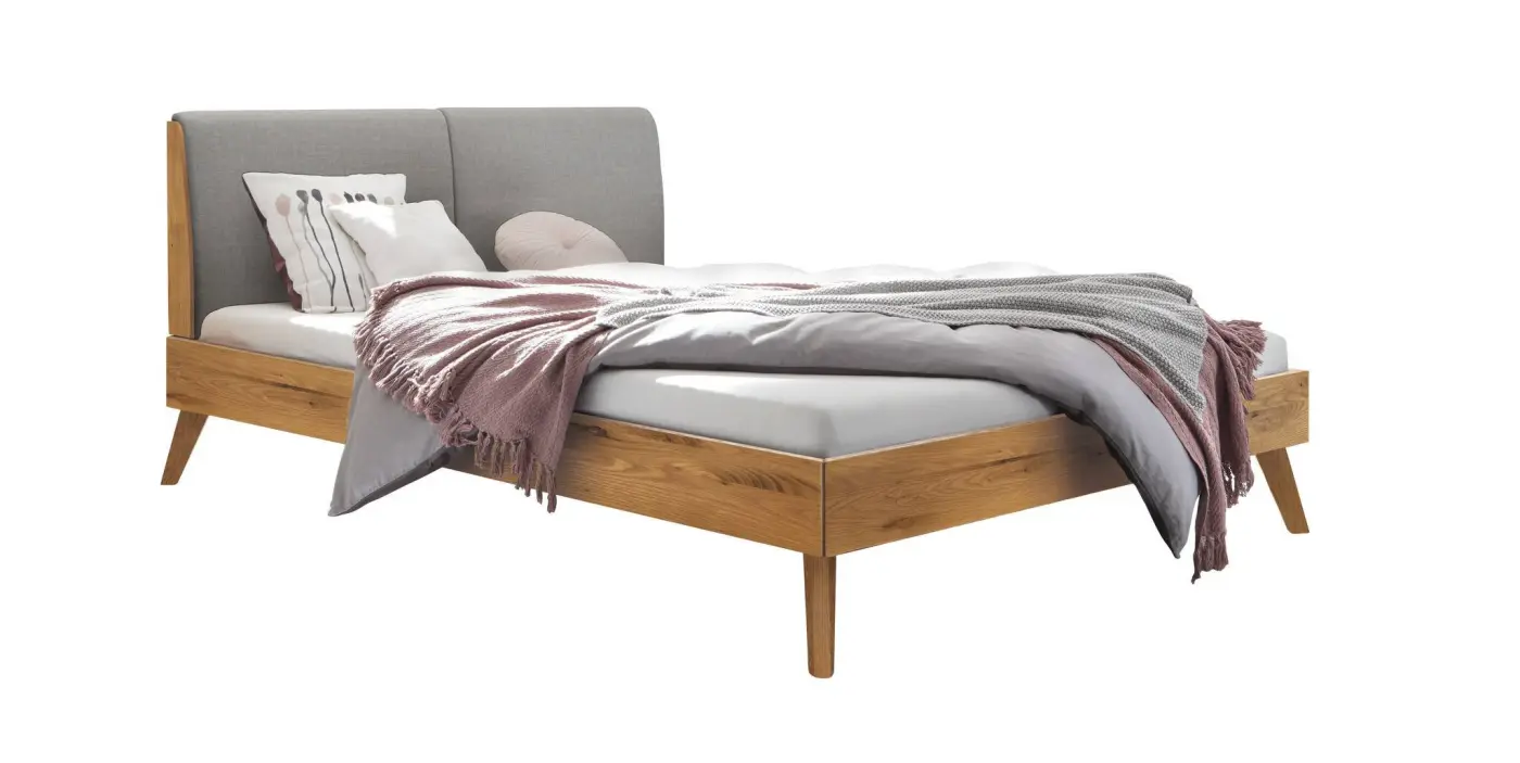 Hasena Massivholzbett SIMONE - 140x200 cm Fuss: 25 - Wildeiche natur, geölt