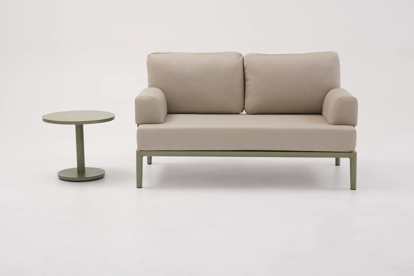 Couchtisch Fiore, Alu oliv-grün, Ø70 cm x 42 cm