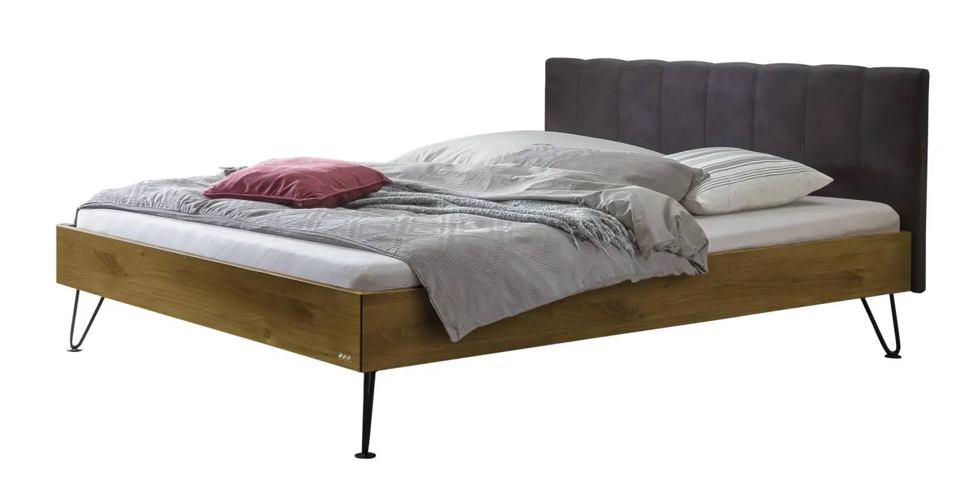 Hasena Massivholzbett ROBERTO - 180x200 cm Fuss: 20 - Wildeiche natur, geölt