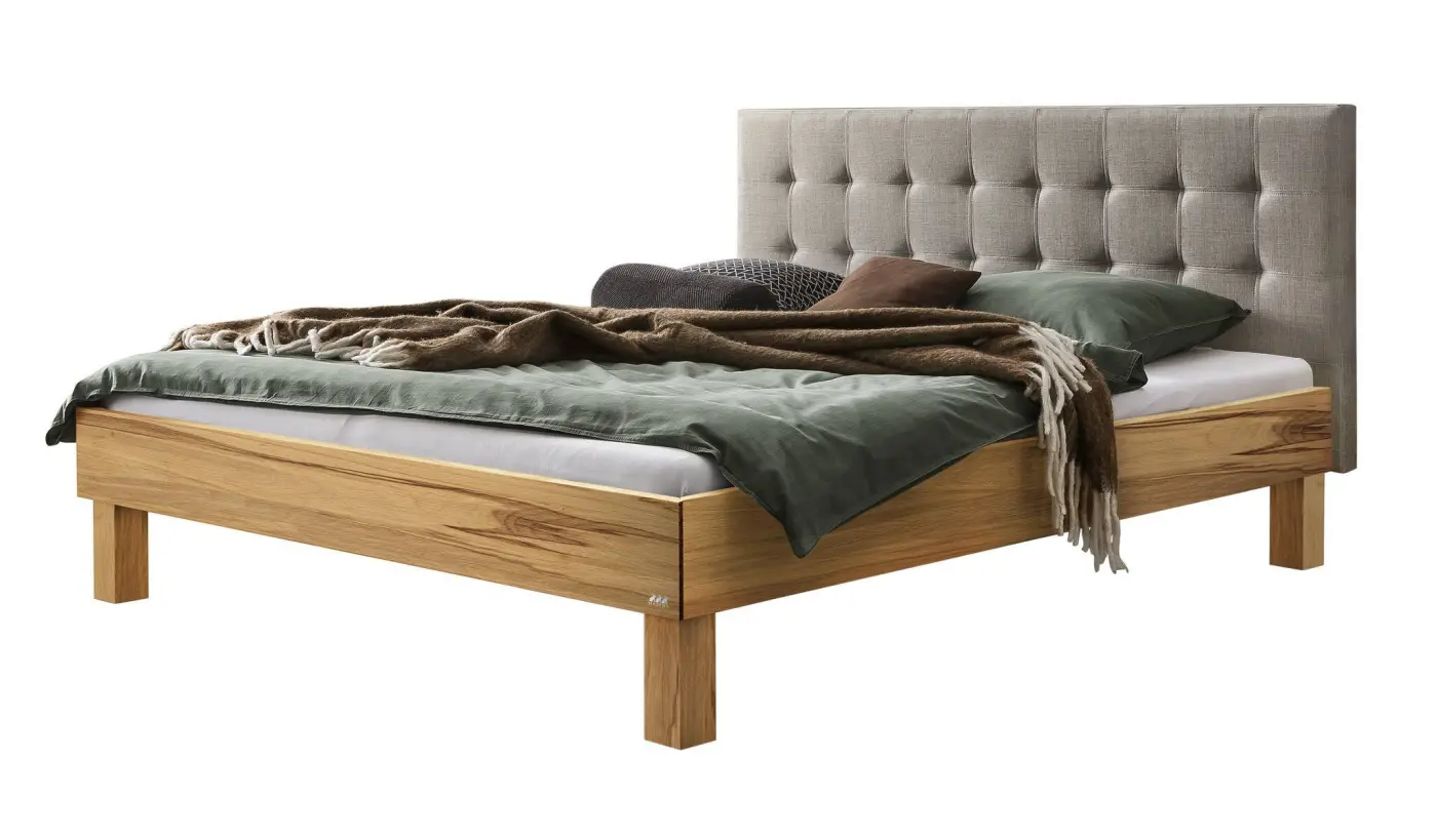 Hasena Massivholzbett RICARDO - 140x200 cm Fuss: 20 - Wildbuche natur, geölt