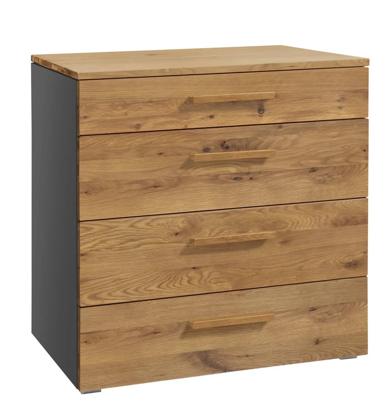 Hasena Kommode ATRINE - 90 cm -  Anthracit / Wildeiche natur, geölt