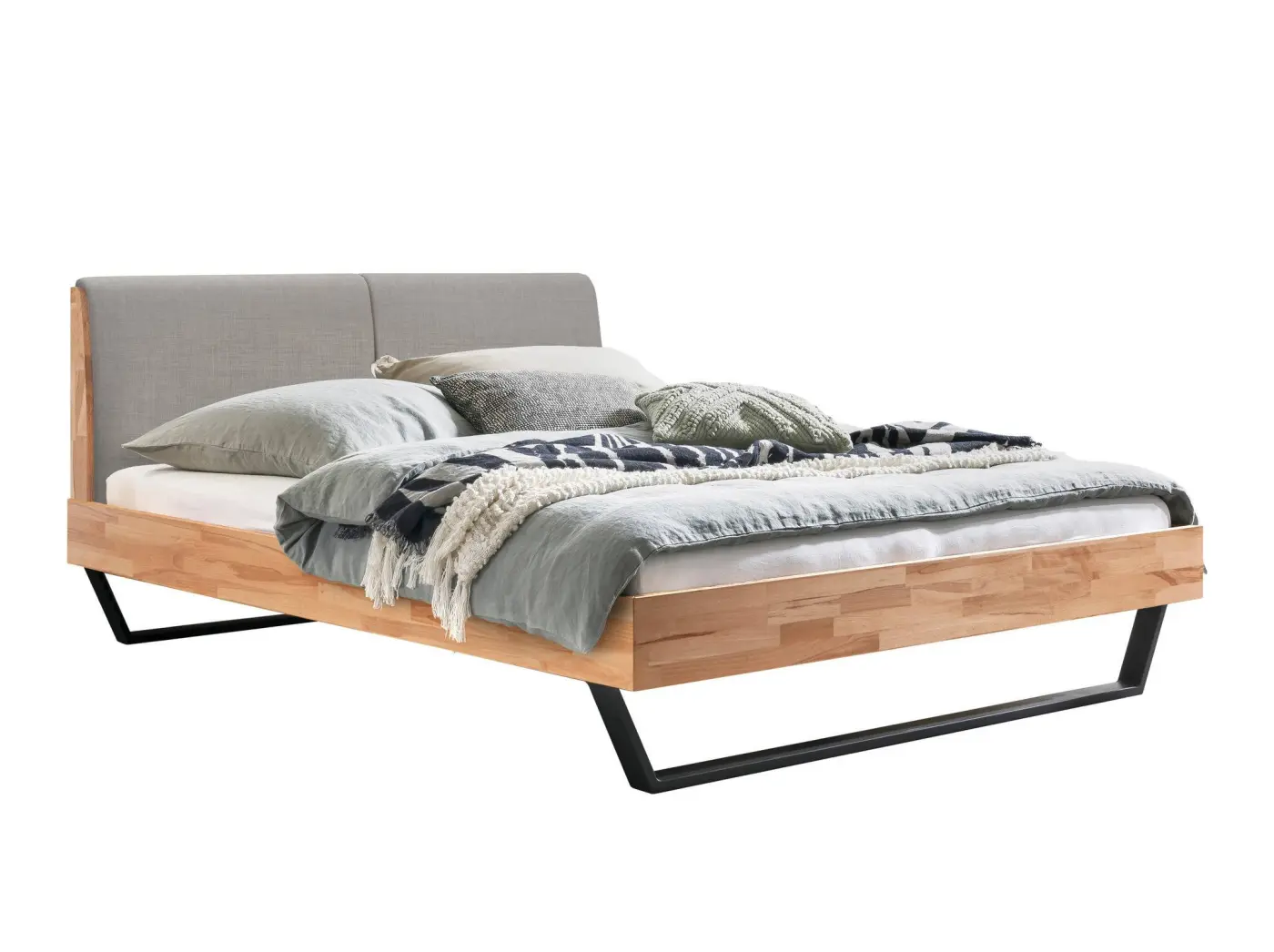 Hasena Massivholzbett PIETRO - 160x200 cm Fuss: 25 - Kernbuche natur, geölt